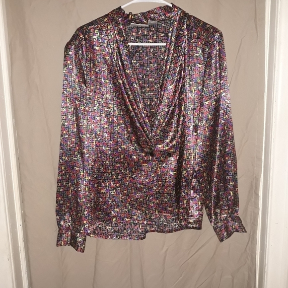 ILYSSA MAXX button down blouse size 10 A-13 - Picture 1 of 3